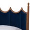 Baxton Studio Calgary Retro-Modern Royal Blue Velvet Fabric and Walnut Brown Wood Queen Size Platform Bed 245-13442-ZORO - alternate 6